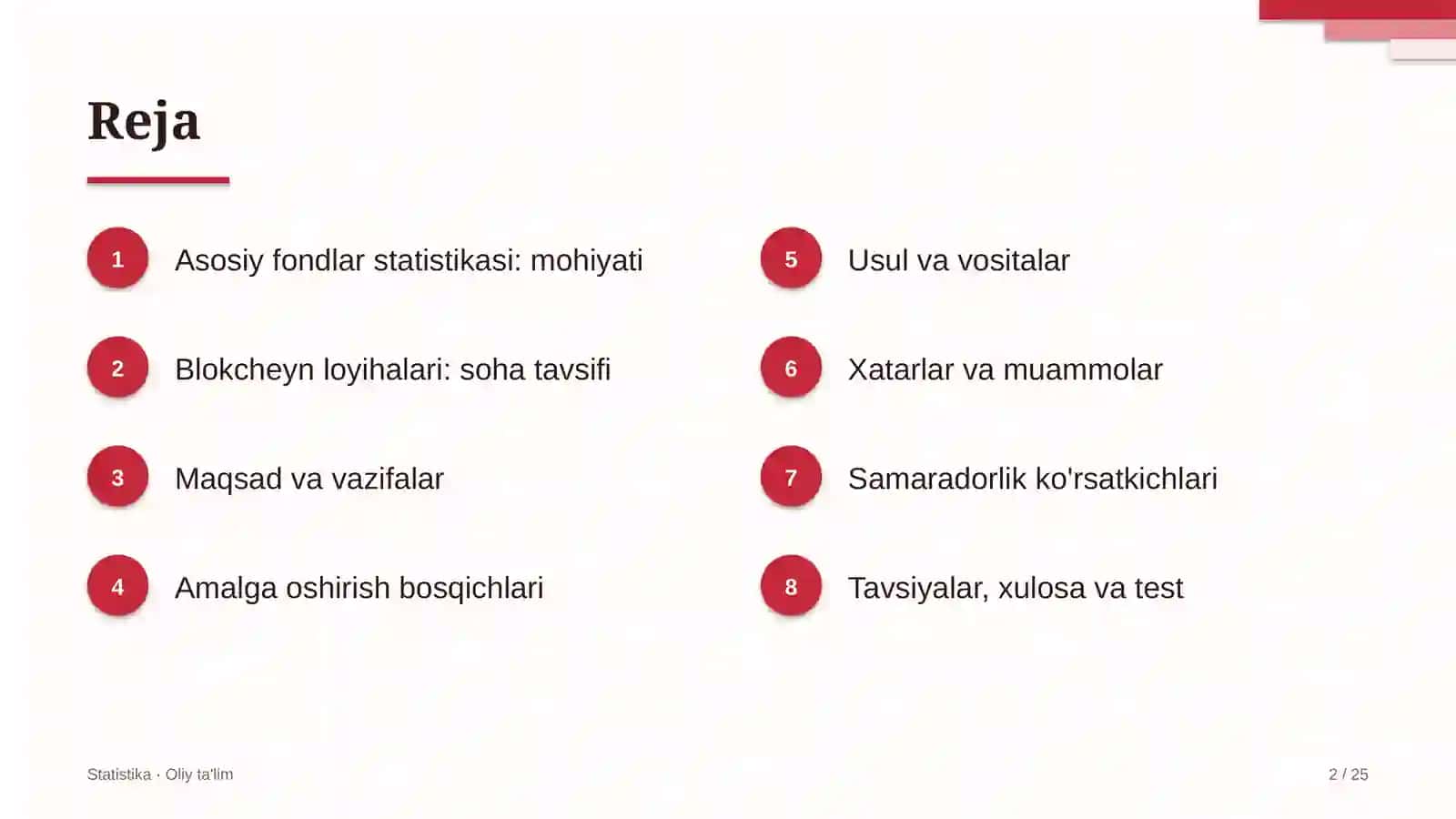 Asosiy fondlar statistikasi 2