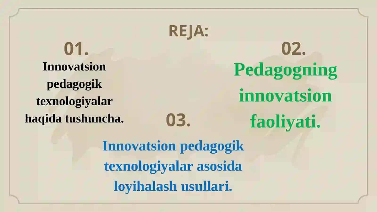 INNOVATSION PEDAGOGIK TEXNOLOGIYALAR ASOSIDA LOYIHALASH USULLARI 2