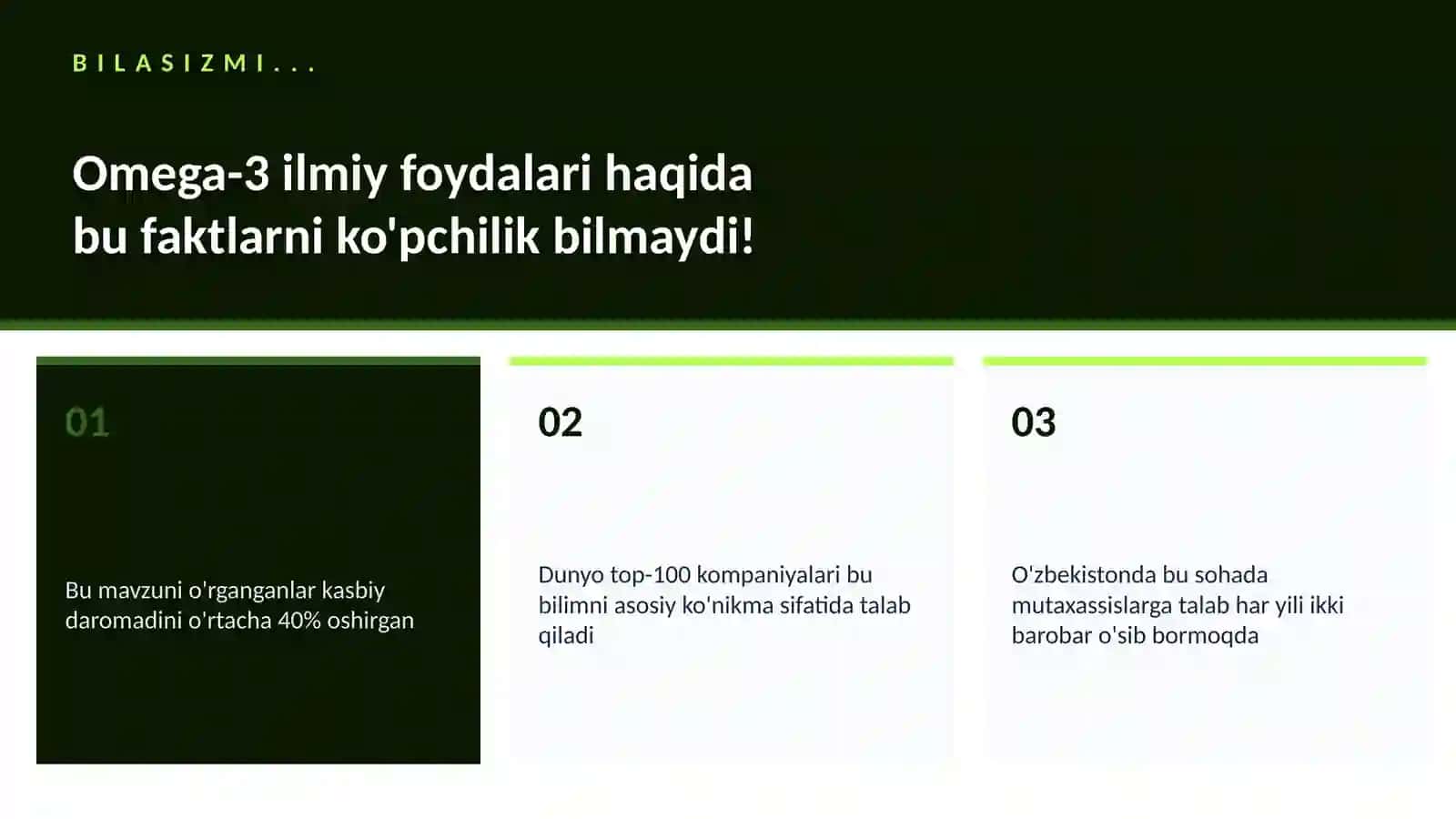 Omega-3 ilmiy foydalari 2