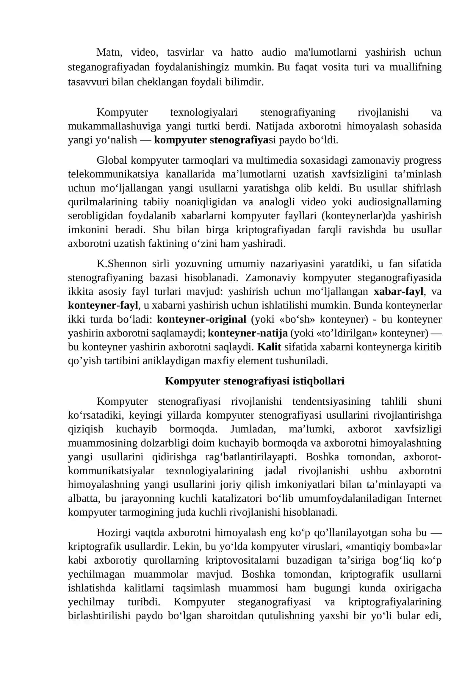 Axborotlarni Stenografik Himoyalash 2