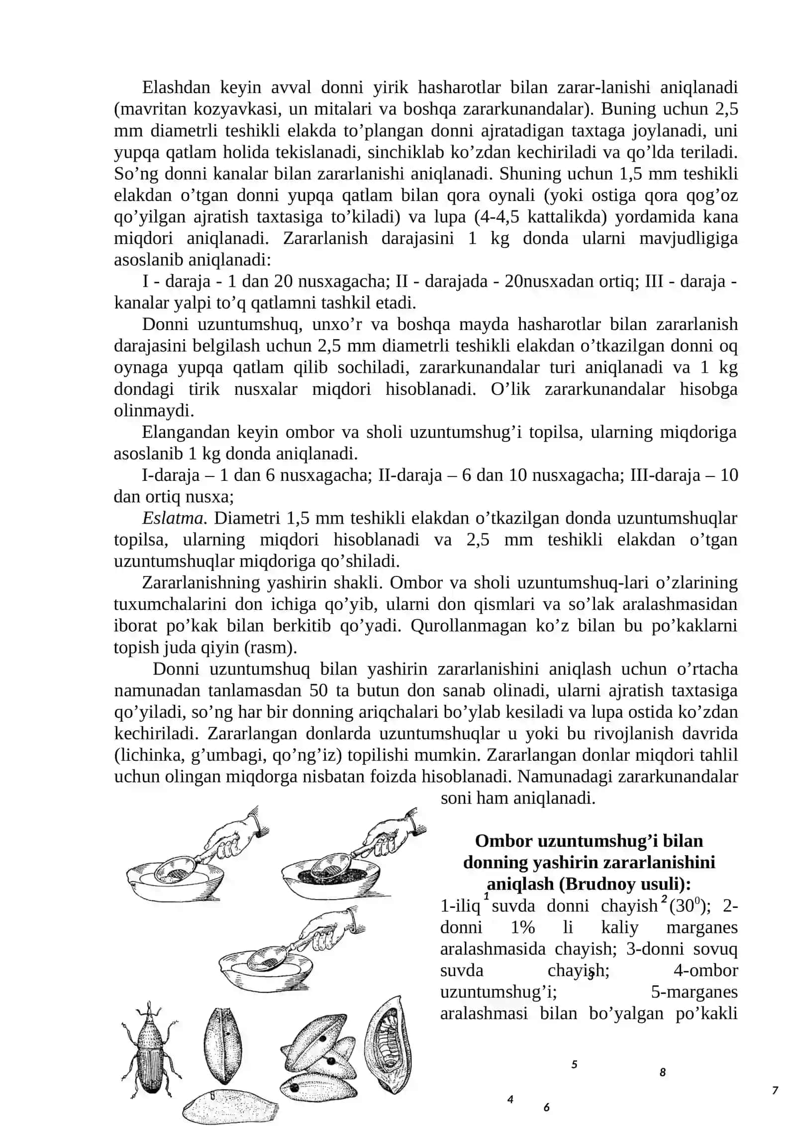 Donning iflosligi va zararkunandalar bilan zararlanganligini aniqlash 2