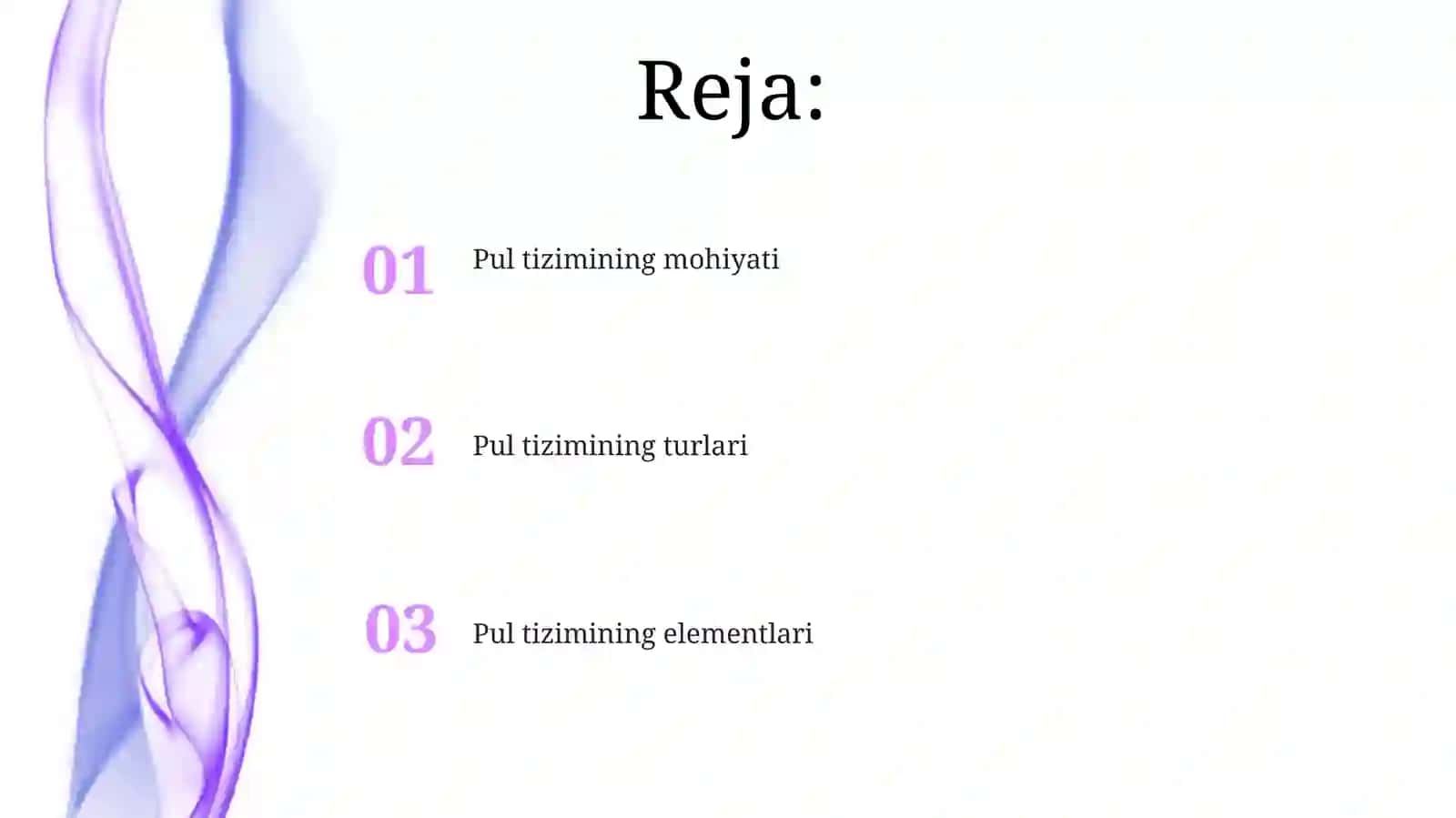 Pul tizimi mazmuni turlari va elementlari 2
