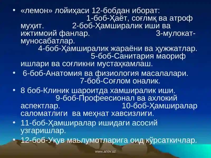 "ЛЕМОН" лойихаси 2