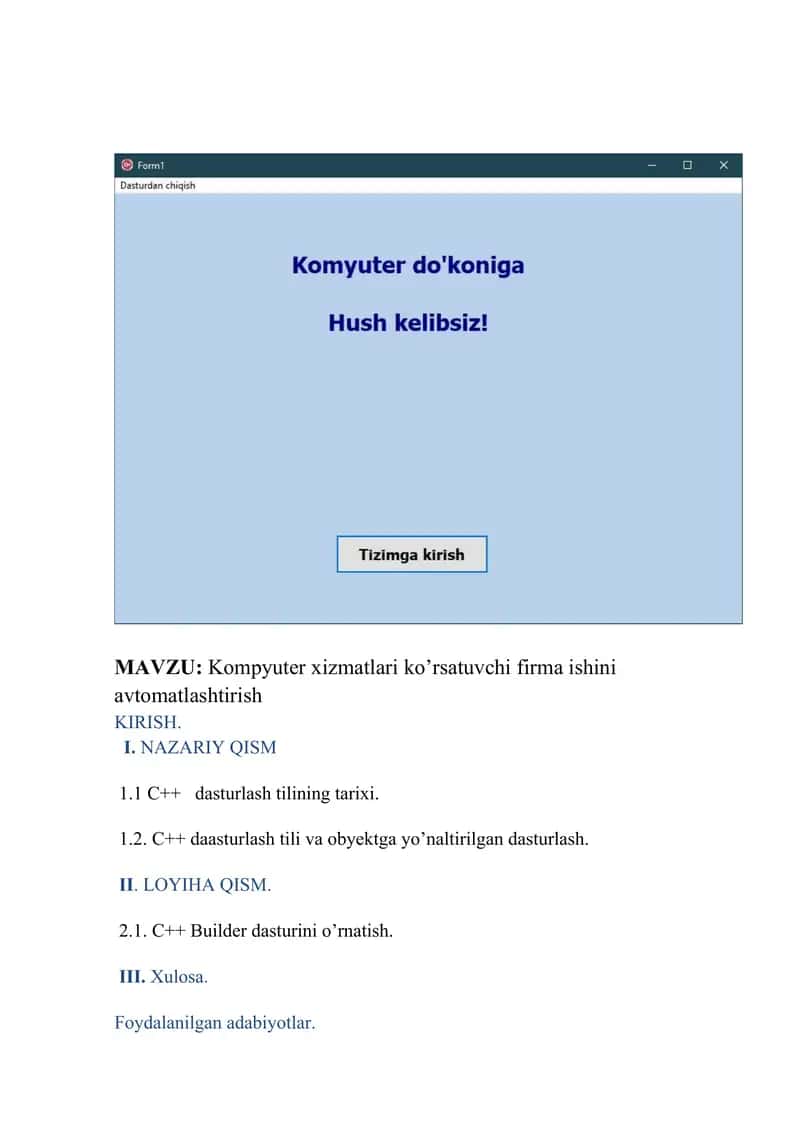 C++ darslar loyihasi 2