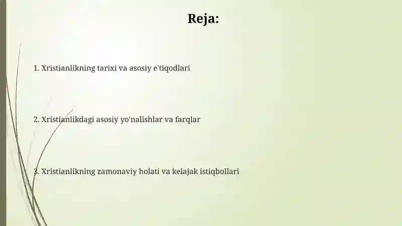 Xristianlikdagiyо‘nalishlar 2