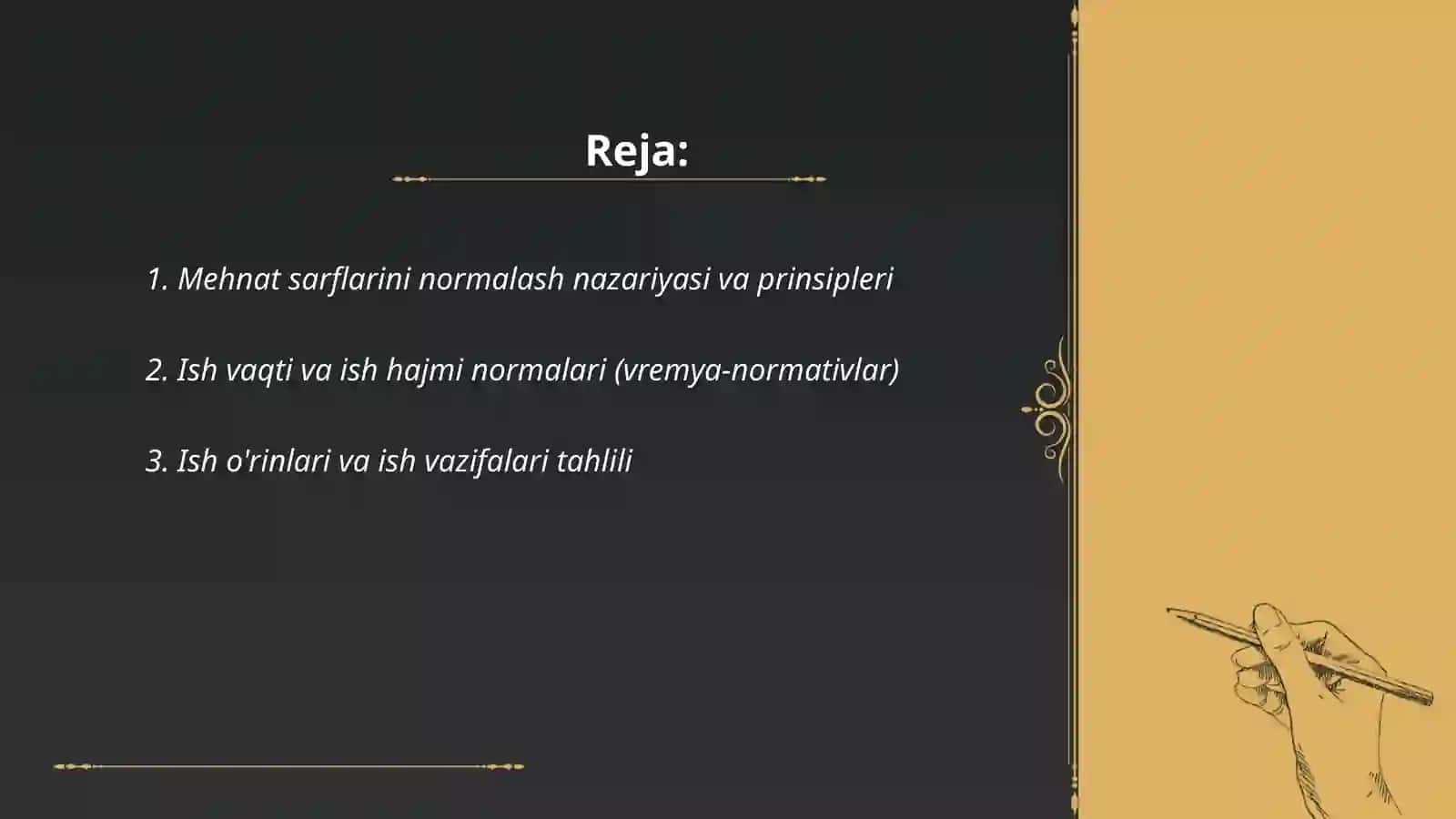 Mehnat sarflarini normalash va mehnat natijalarini tahlil qilish 2