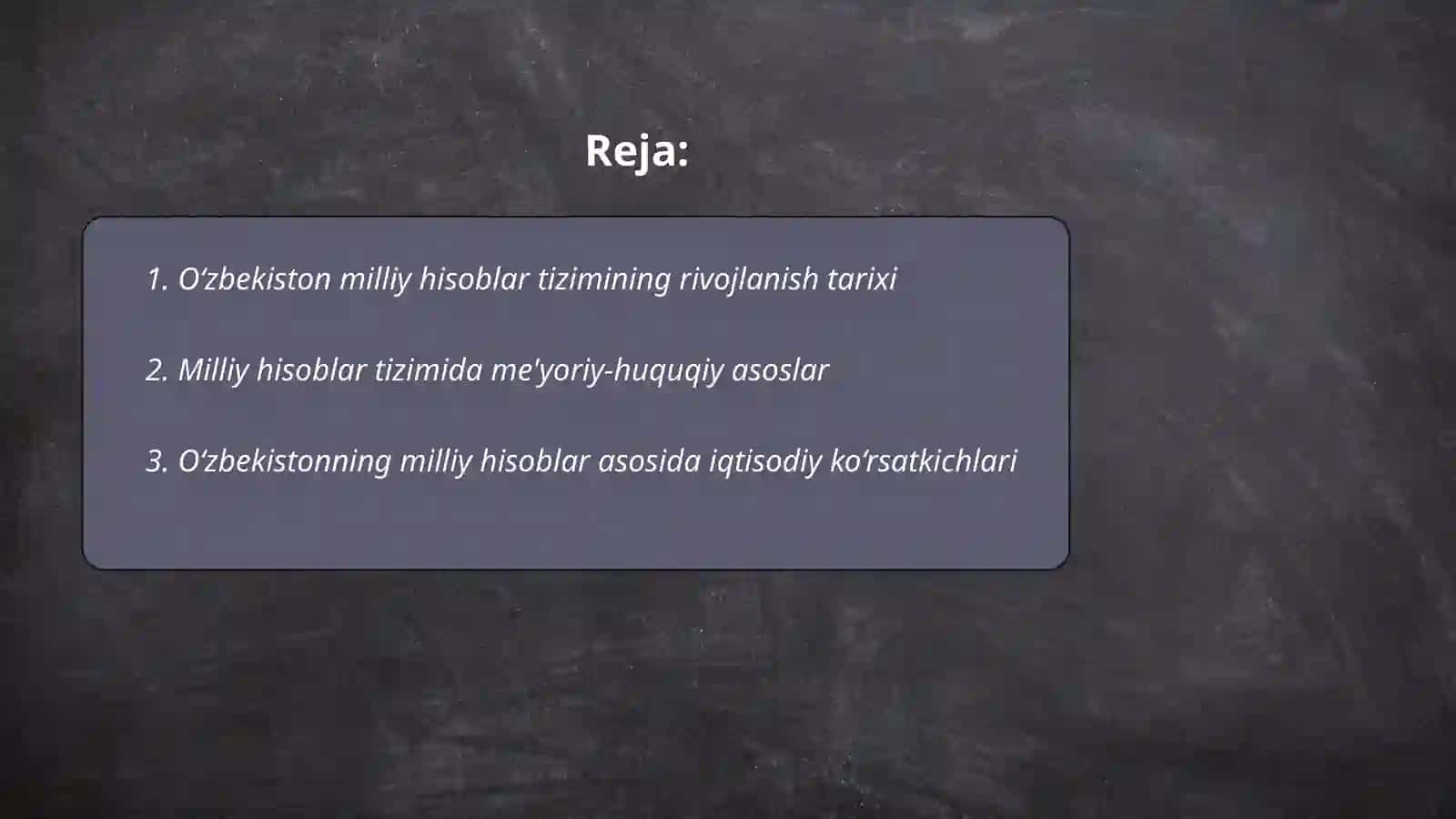 O‘zbekiston milliy hisoblar tizimi: holati va istiqbollari 2