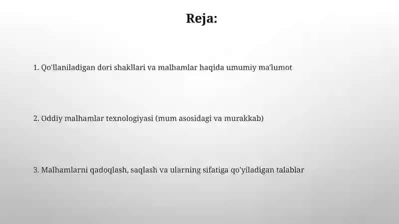 Applikatsion dori shakllari va malhamlar haqida umumiy ma'lumot 2
