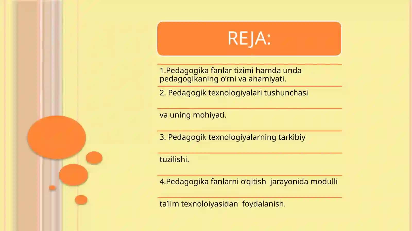 PEDAGOGIKA FANLARNI O’QITISHDA PEDAGOGIK TEXNOLOGIYALARDAN FOYDALANISH 2