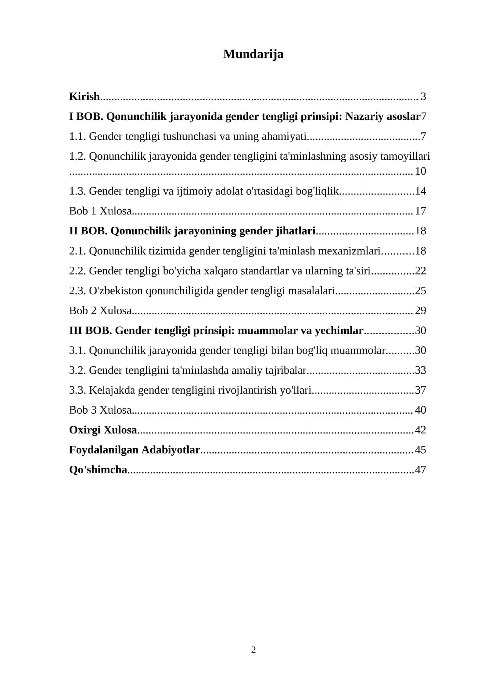 Gender tengligi jarayonida qonunchilik 2