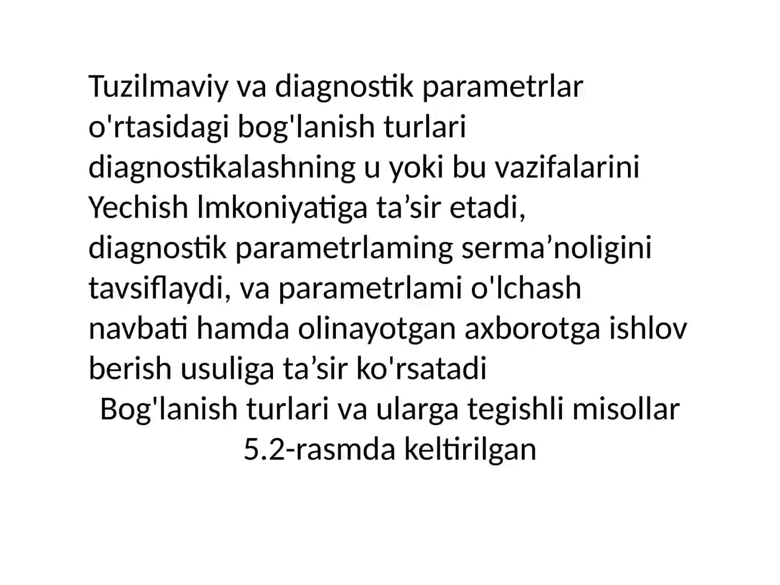 Tuzulmaviy va diagnostik parametrlarning uzaro bog'lanishlari 2