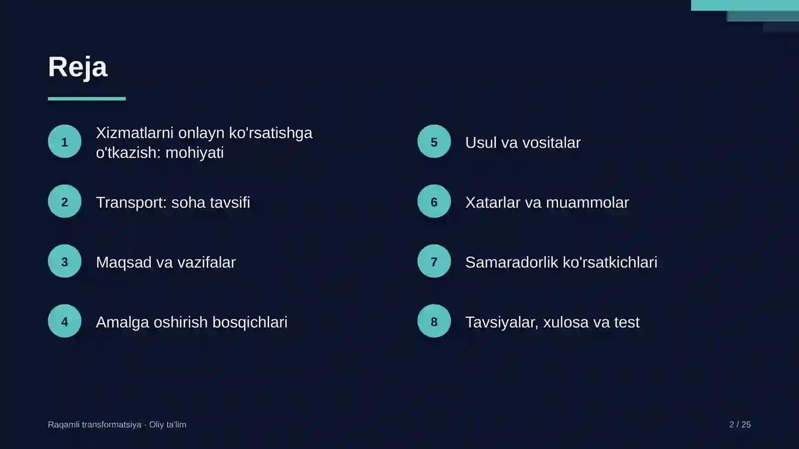transportda xizmatlarni onlayn ko'rsatishga o'tkazish 8612 2