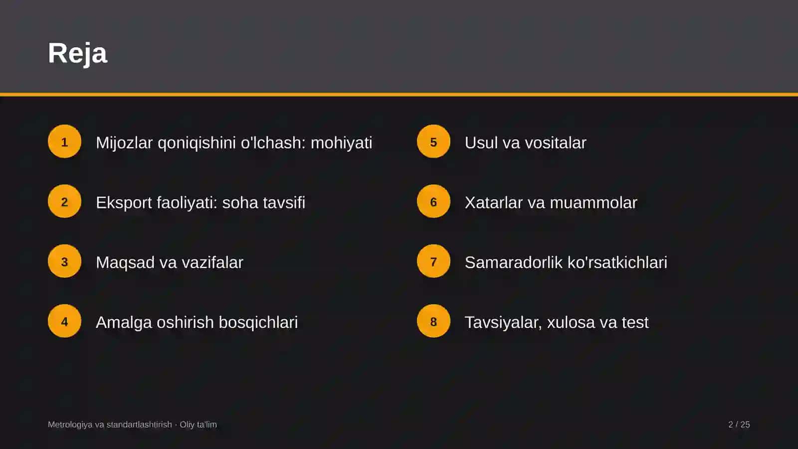 eksport faoliyatida mijozlar qoniqishini o'lchash 7565 2