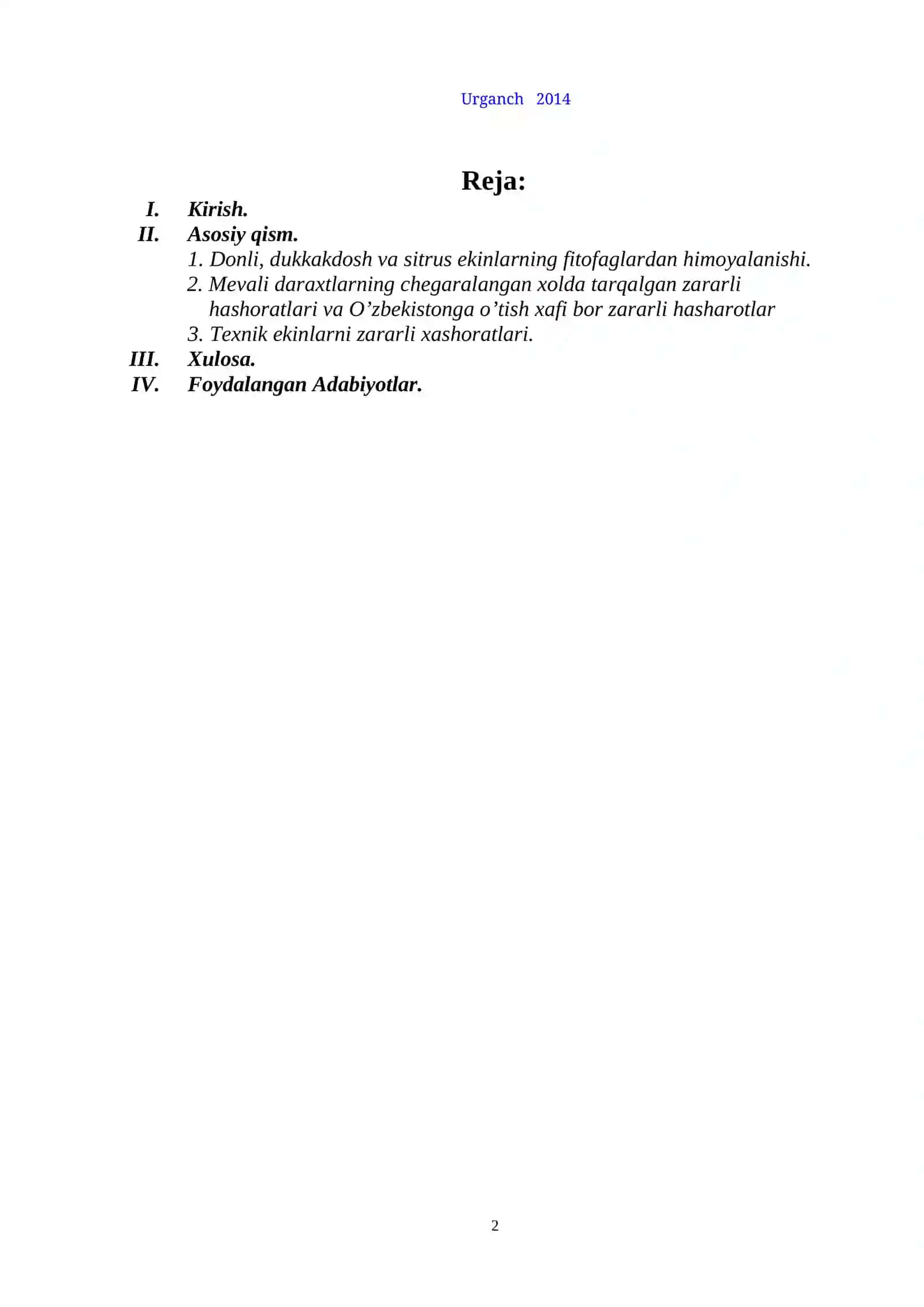 O’simliklar fiziologiyasi fanidan yozgan KURS ISHI 2