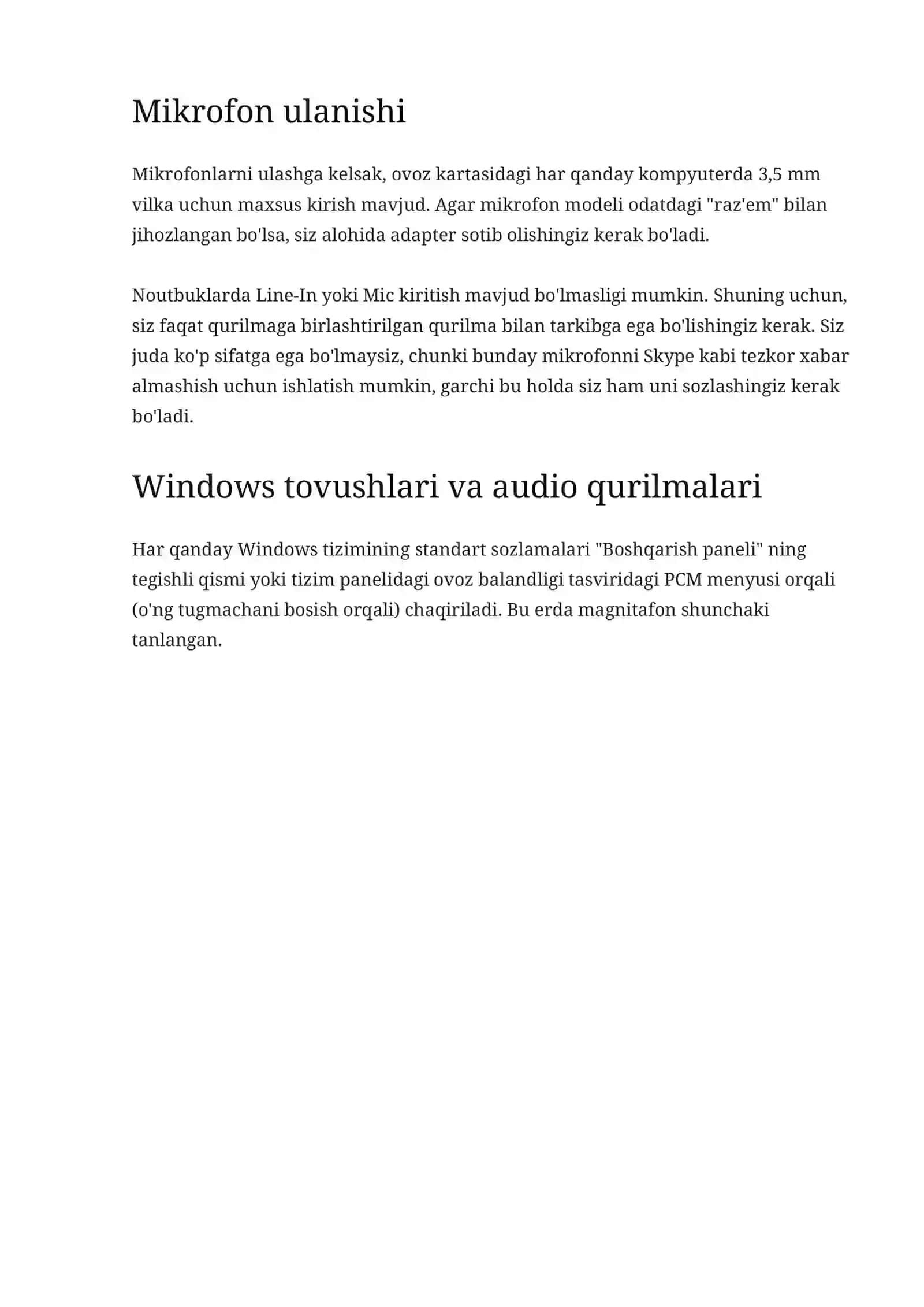 Kompyuterda ovoz yozish moslamasi 2