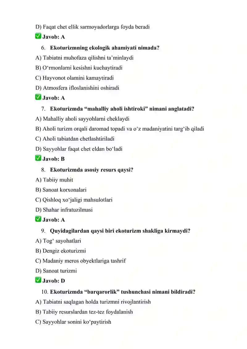 Ekoturizm tushunchasi maqsad va vazifalari 2