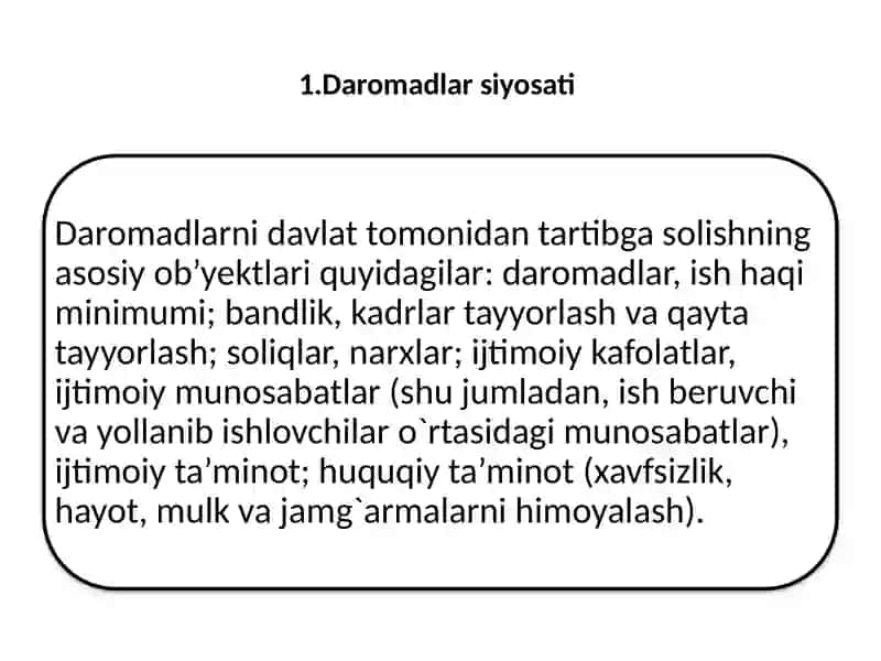 JAMIYATNING IJTIMOIY SOHASI VA DAVLATNING IJTIMOIY SIYOSATI 2