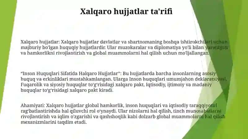 Inson Huquqlari Sifatida Halqaro Hujjatlar 2