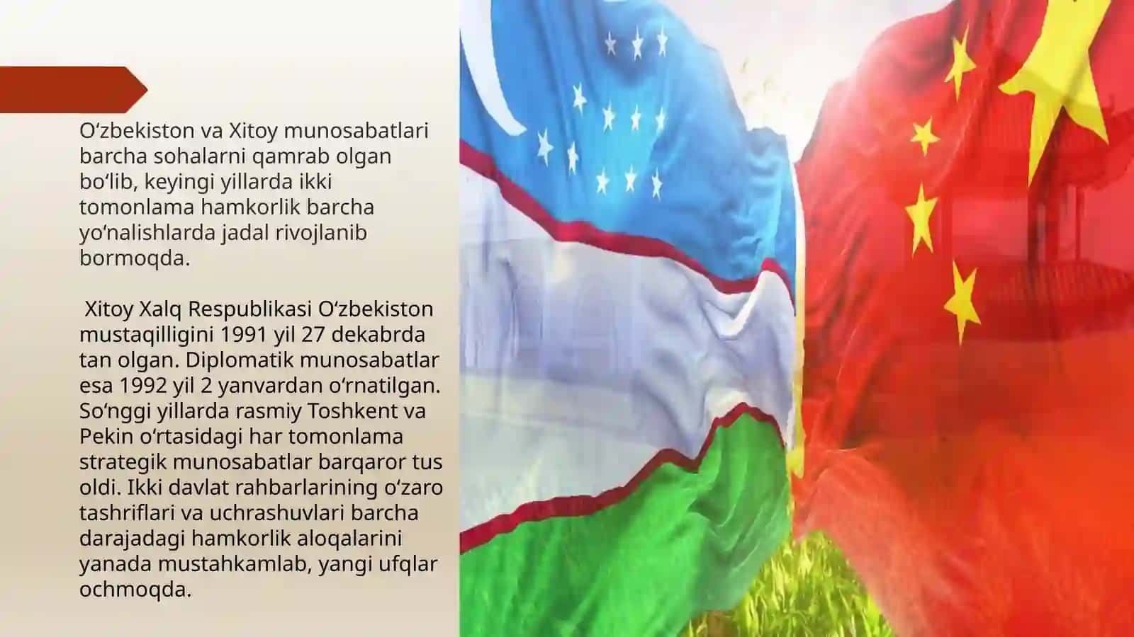 O‘ZBEKISTON – XITOY MUNOSABATLARI 2026 YIL 2