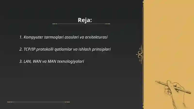 Kompyuter tarmoqlari asoslari va arxitekturasi 2