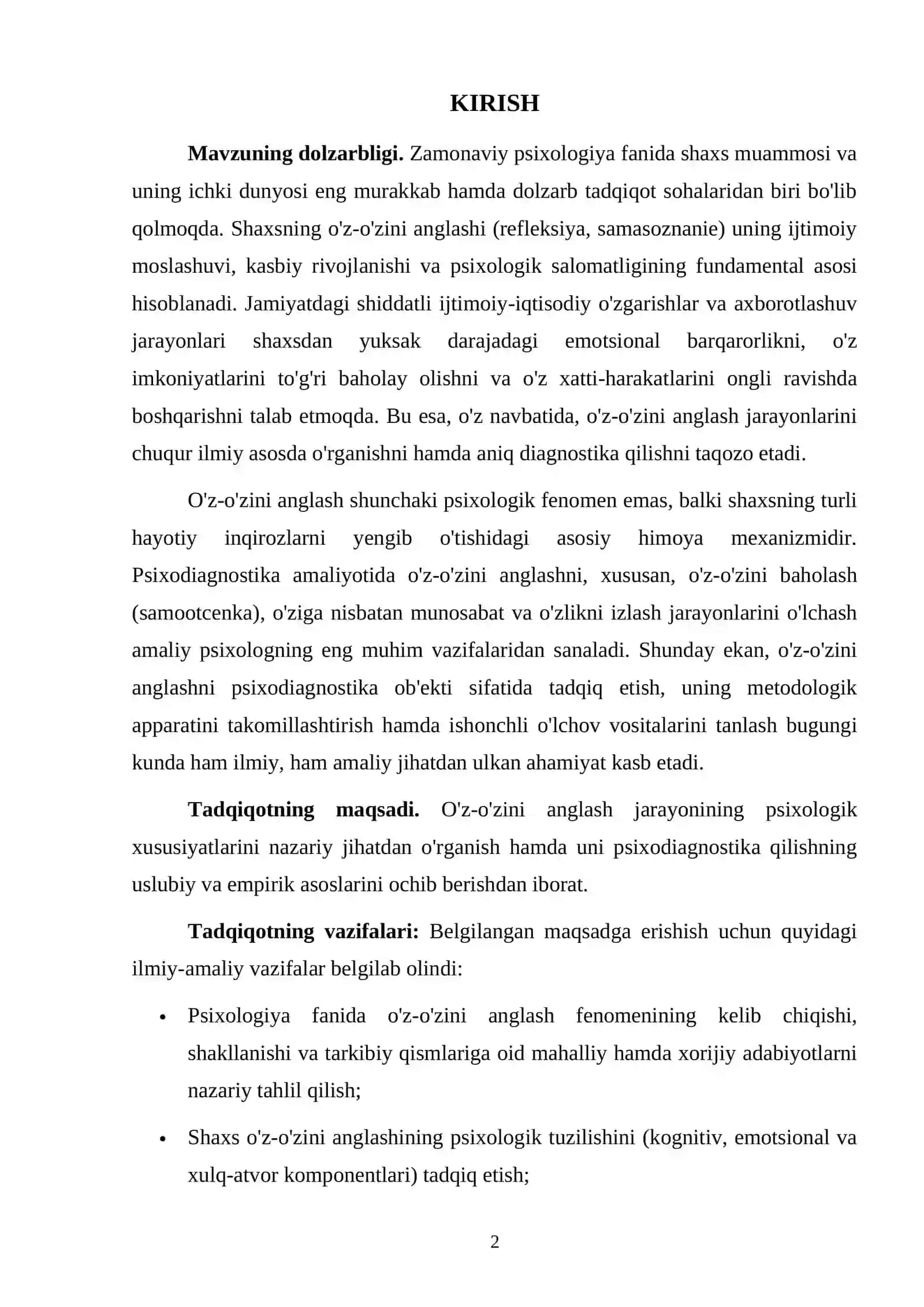O’z-o’zini anglash psixodiagnostika ob’ekti sifatida 2