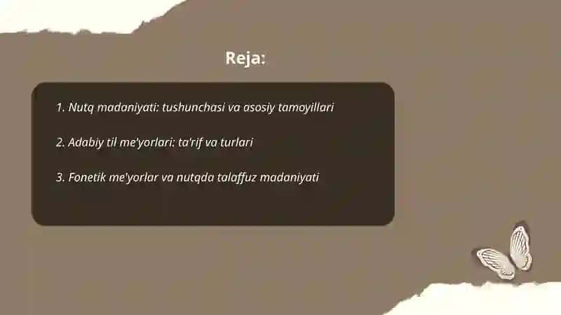 Nutq madaniyati va adabiy til me'yorlari 2