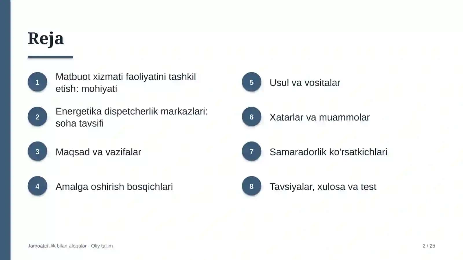 Energetika dispetcherlik markazlarida matbuot xizmati faoliyatini tashkil etish 2