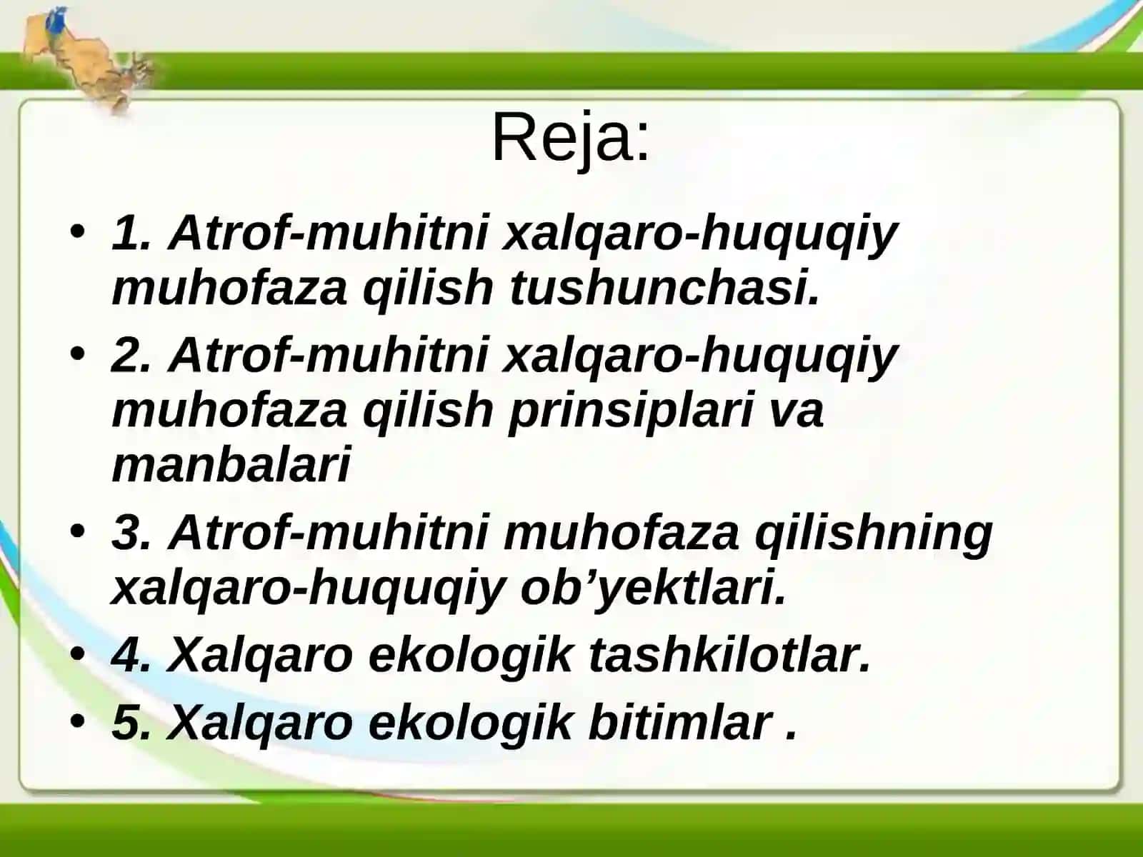XALQARO EKOLOGIK HAMKORLIK VA IQLIM BITIMLARI 2