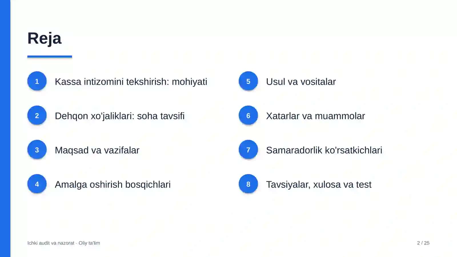 Dehqon xo'jaliklarida kassa intizomini tekshirish 2