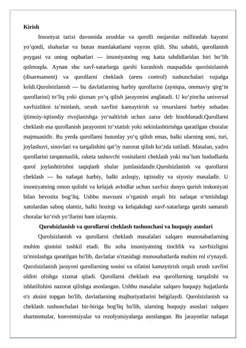 Qurolsizlanish va qurollarni cheklash 2