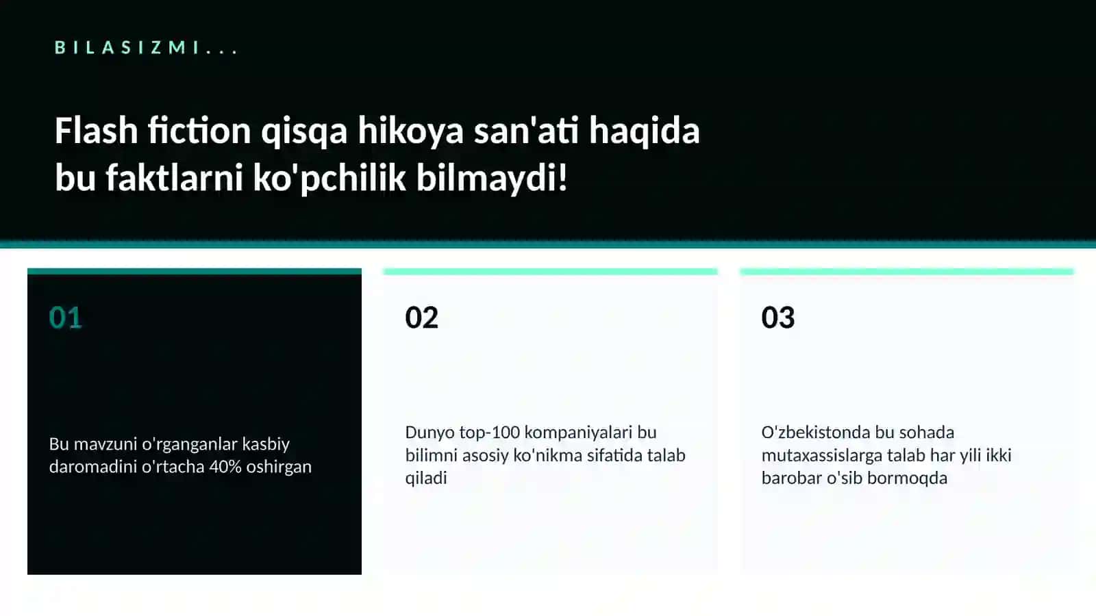 Flash fiction qisqa hikoya san'ati 2