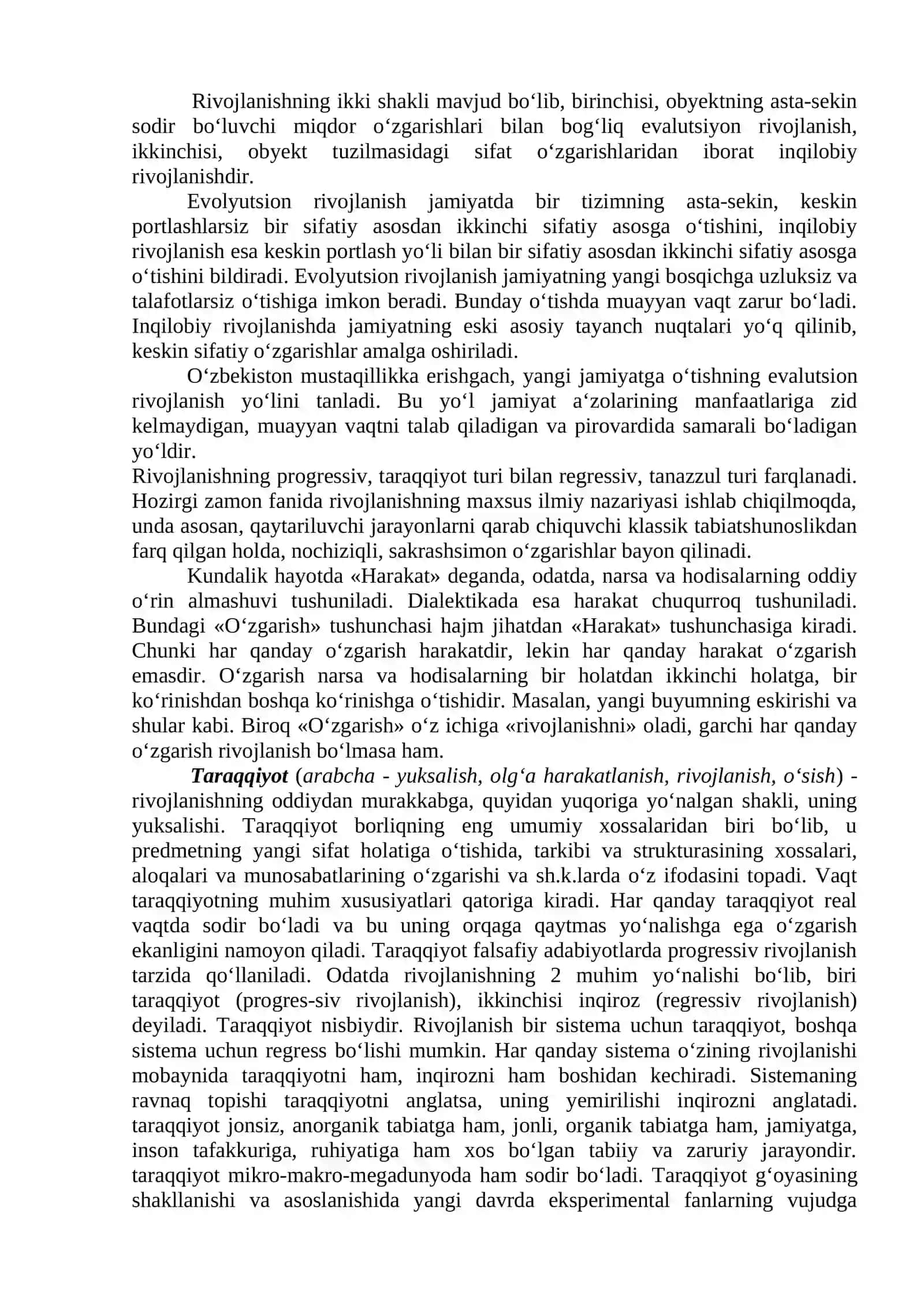 Rivojlanish falsafasi 2