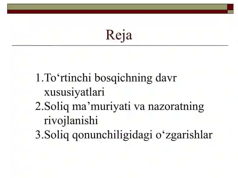 O‘zbekiston Respublikasi soliq tizimi rivojlanishining to‘rtinchi bosqichi (2010–2018 yillar) umumiy xususiyatlari. 2
