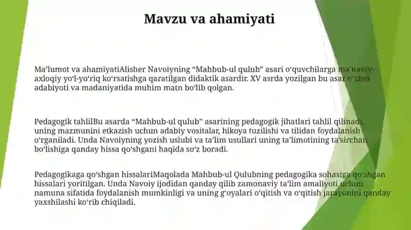 Alisher Navoiyning Mahbub-Ul Qulub Asari Pedagogik Tahlili 2