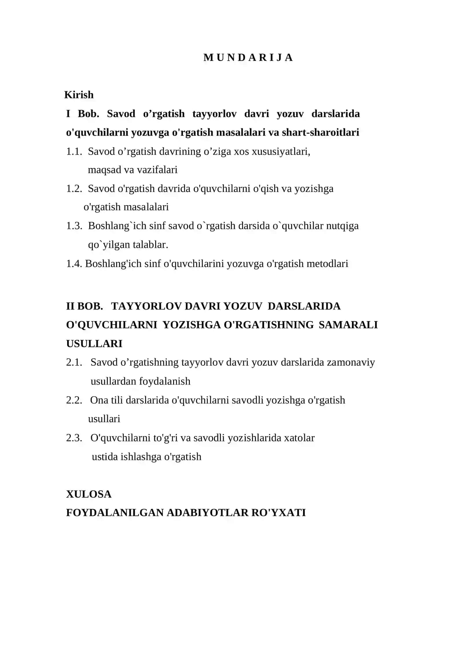 Bolalarni savod o’rgatish mashg'ulotlarini tashkil etish uslubiyoti 2
