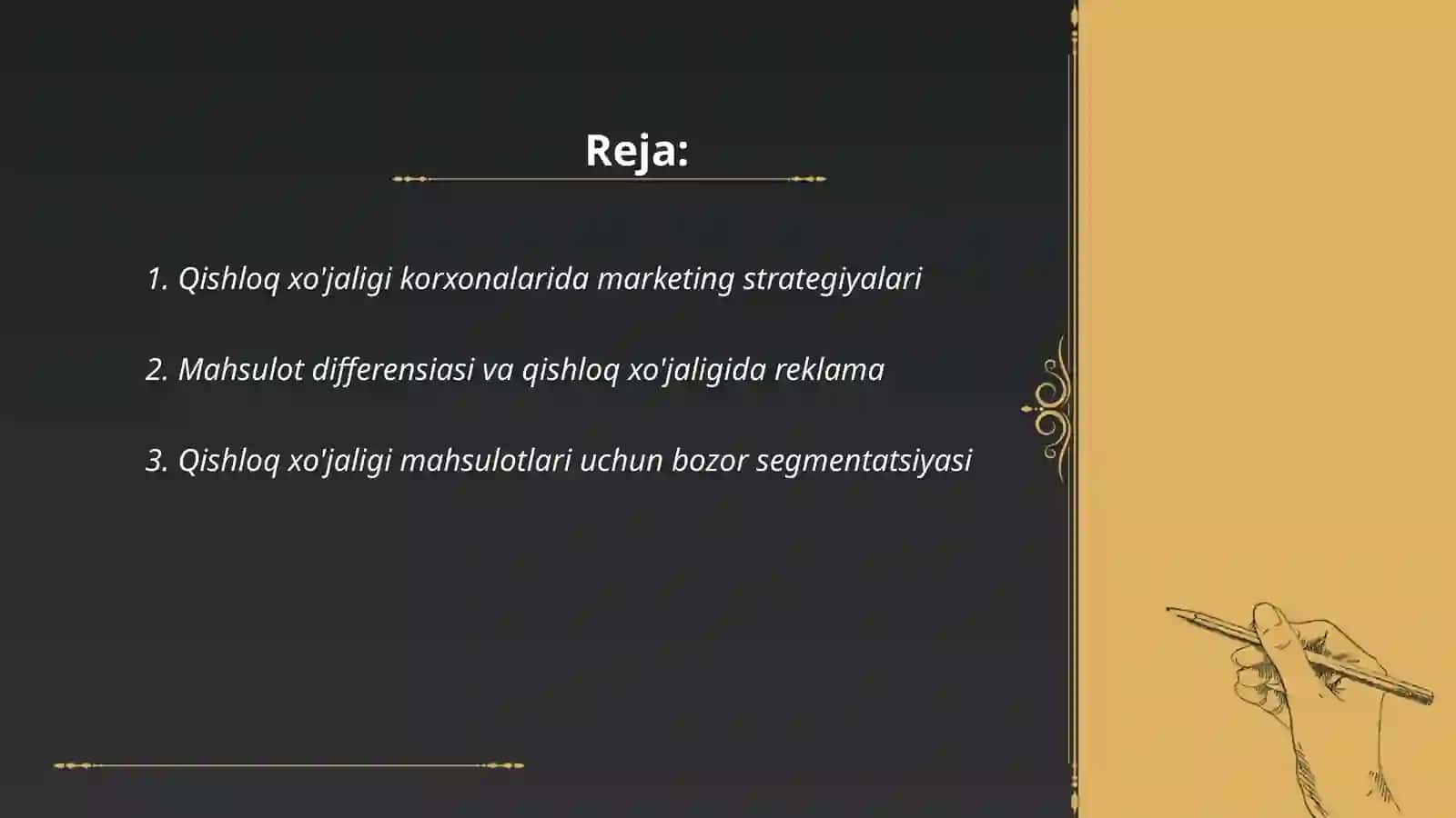 Qishloq xojaligi korxonalarida marketing faoliyati va biznesni rejalashtirish 2