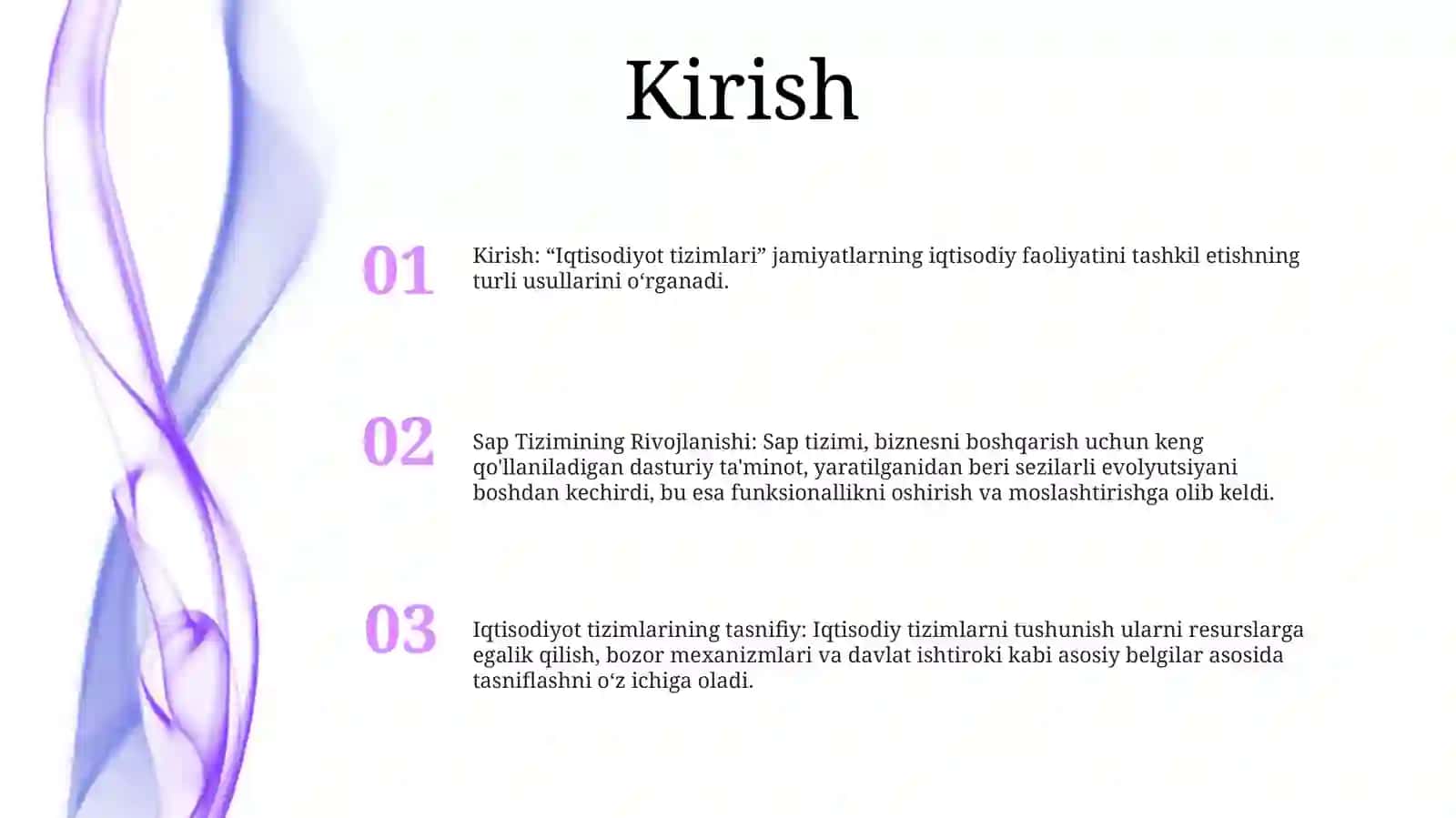 Iqtisodiyot Tizimlari Sap TiziminingRivojlanishi 2