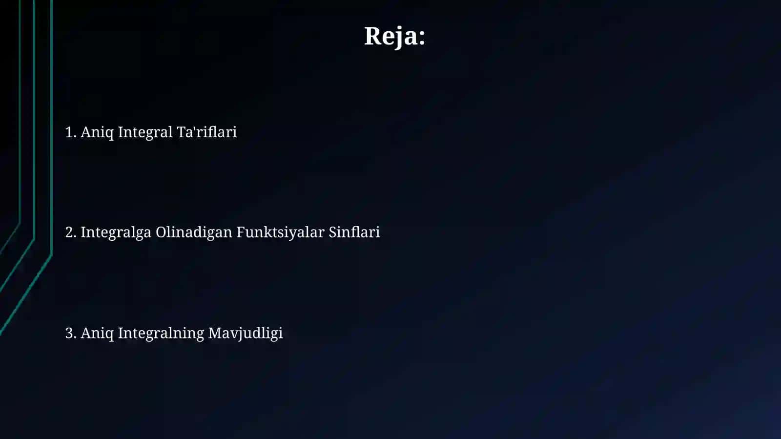 Aniq Integralning Mavjudligi 2