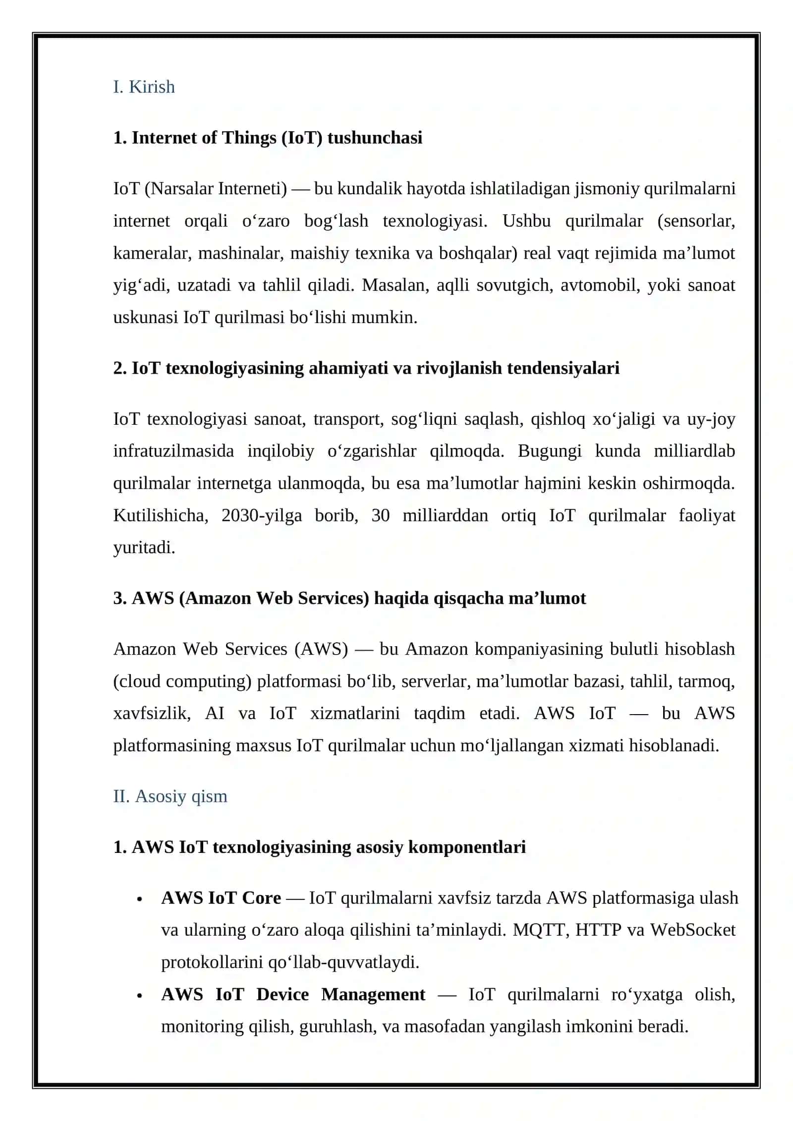 AWS IoT texnologiyasi 2