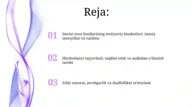 Davlat trast fondlarining moliyaviy hisobotlari: Asosiy tamoyillar va tuzilma 2