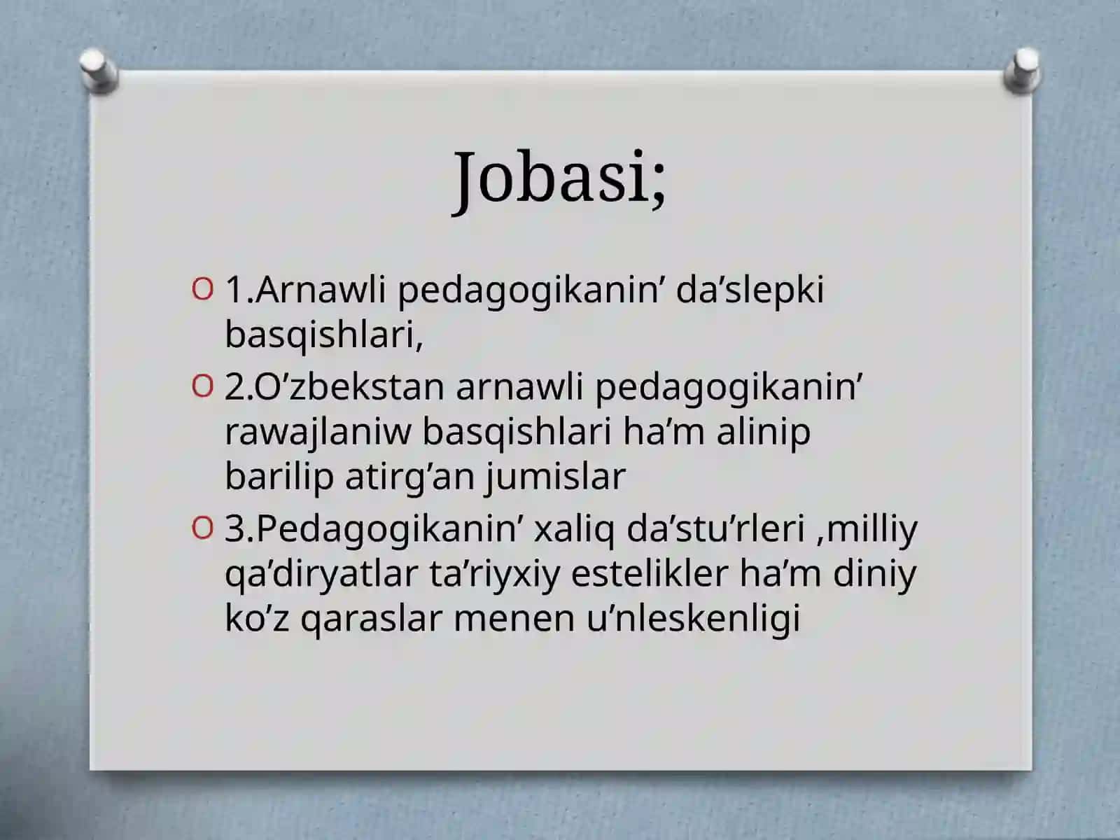 Oligofrenopedagogikapa’ninin’rawajlaniwinau’lesqosqanrespublikaalimlari 2