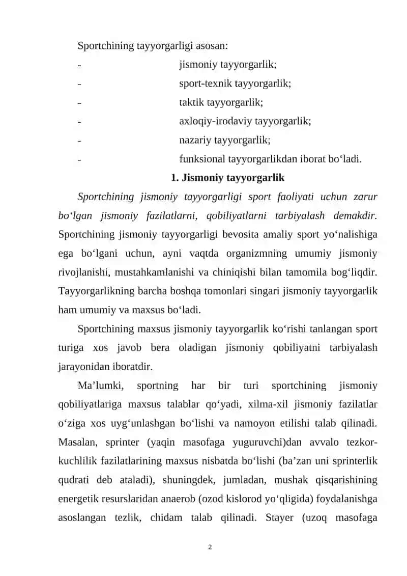 SPORT TAYYORGARLIGIDA MUSOBAQANING TUTGAN O’RNI VA AHAMIYATI 2