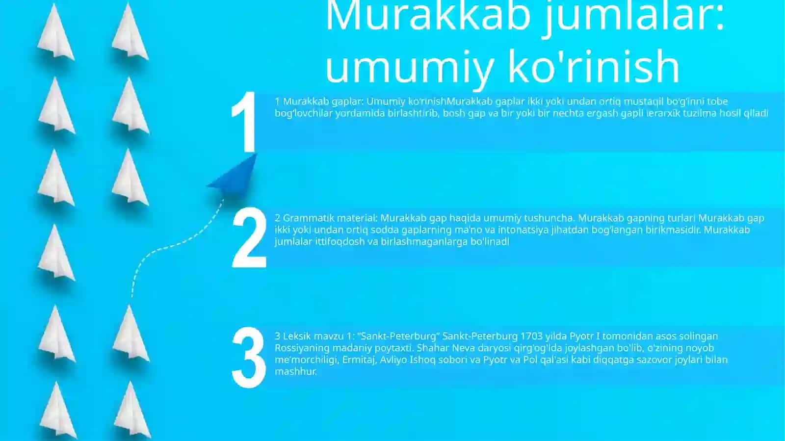 Murakkab jumlalar: umumiy ko'rinish 2