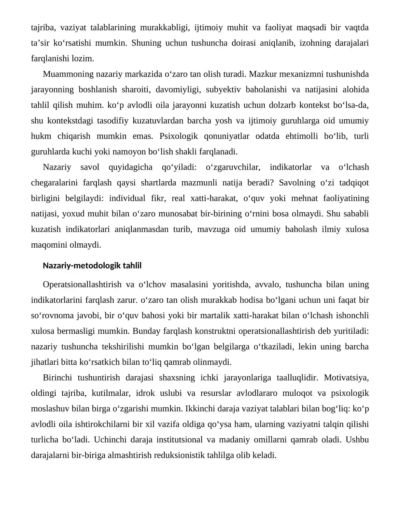 AVLODLARARO MULOQOT VA PSIXOLOGIK MOSLASHUVNING BAHOLASH VA DIAGNOSTIKA MASALALARI 2