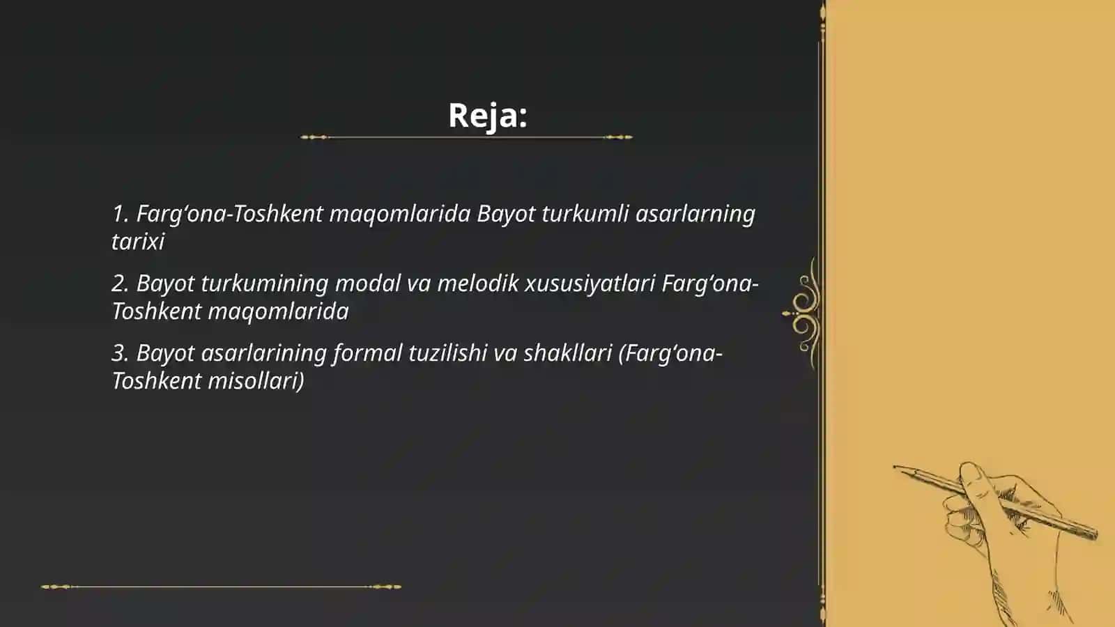Fargʻona-Toshkent maqomlari (Bayot turkumli asarlar xususida) 2