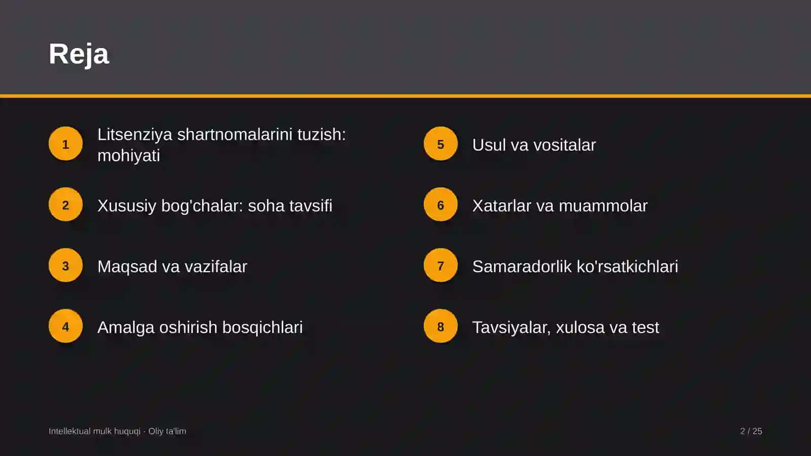 Xususiy bog'chalarda litsenziya shartnomalarini tuzish 2