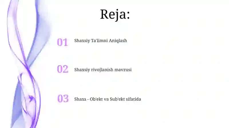 Shaxsiy Ta'lim 2