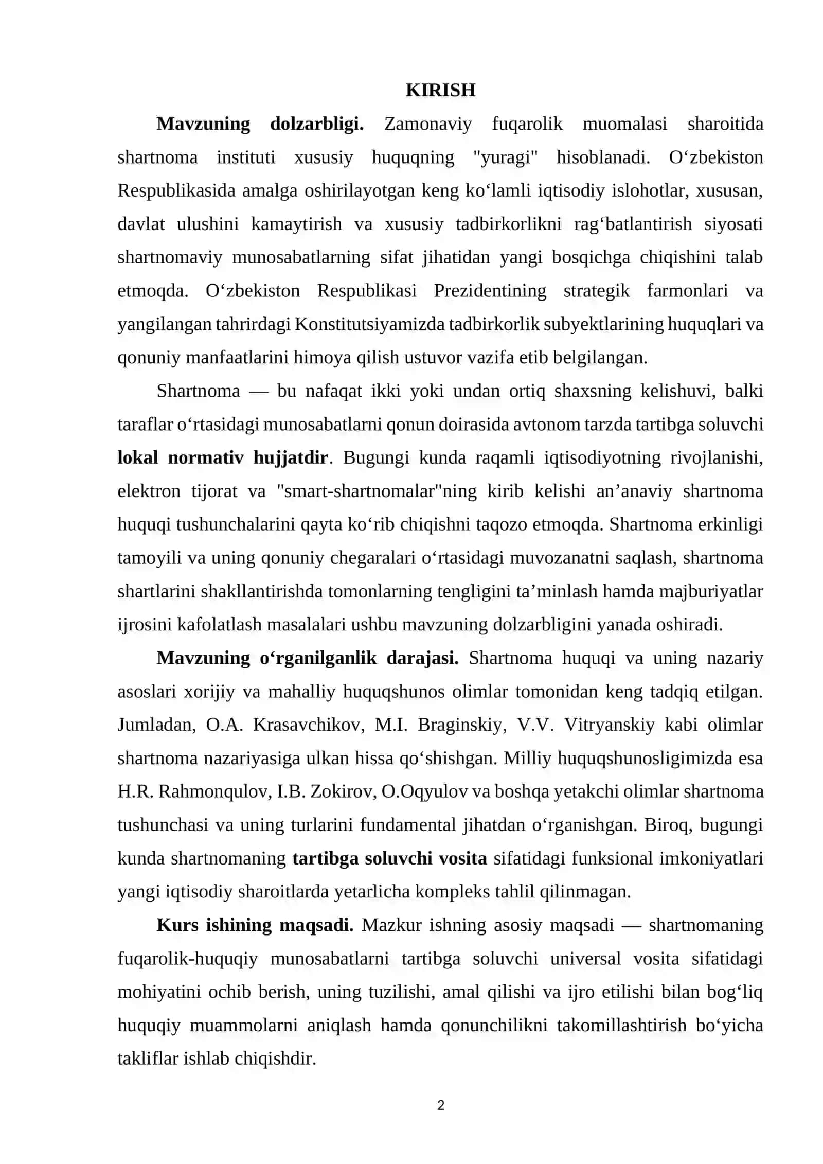 SHARTNOMA - TOMONLARNING O'ZARO MUNOSABATINI TARTIBGA SOLUVCHI VOSITA SIFATIDA 2