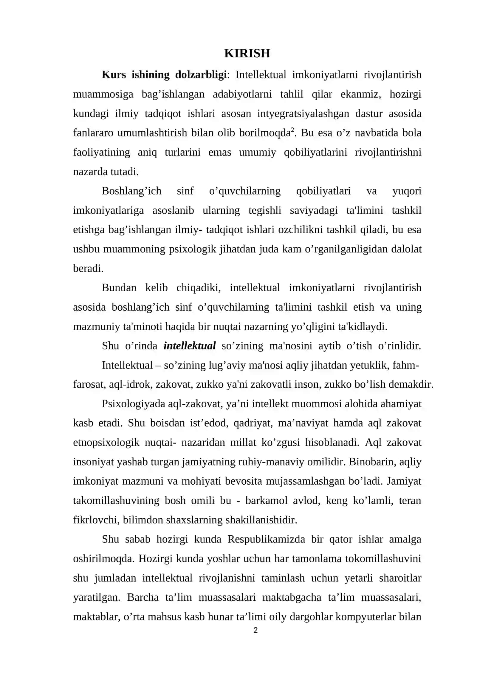 Maktabgacha va boshlang'ich ta'lim oluvchilarning intilektual rivojlanishi 2