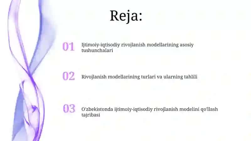 Ijtimoiy-iqtisodiy rivojlanish modellari 2